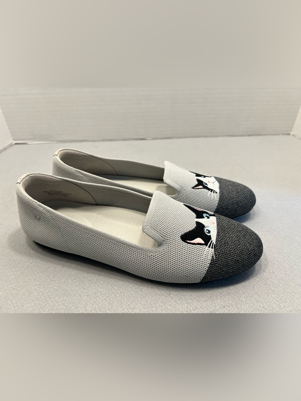 Vivaia Audrey Round Toe Moo Cat Embroidered Slip On Flats Loafers EU 40 US 9 - Picture 2 of 11